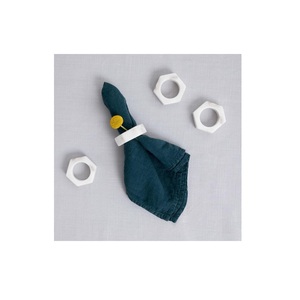 Porte-serviettes en résine blanche, 1 pièce, support et Design, forme hexagonale, avec meilleure couleur pour accessoires en tissu - Product Image 1