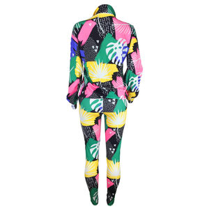 Conjunto Deportivo Estampado de Alta Calidad con Nuevo Diseño Más Vendido, 100% Algodón, Conjunto Deportivo Sublimado de Dos Piezas para Mujer - Product Image 2