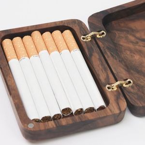 Caja de Cigarros Portátil de Madera, Estilo Clásico, Hecha a Mano, con Acabado Esmerilado, Accesorios de Embalaje, Almacenamiento Rectangular de Madera Maciza - Product Image 4