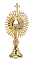 Monstrance en laiton de qualité supérieure, finition polie brillante, forme ronde, design simple, pour la sainte eucharistie, adoration, cadeau catholique