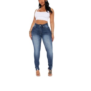 BD กางเกงยีนส์เอวสูงแบบมีกระดุมเอวสูงทรงสลิมฟิตกางเกงยีนส์ยืดหยุ่นสำหรับผู้หญิงกางเกงยีนส์ลำลองสีทึบจาก2024 - Product Image 3