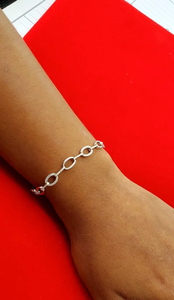 Bracelet Unisexe en Argent Sterling 925 avec Moissanite VVS1 et Diamant Blanc Pur Simply Link Type Design Fashion Charm Jewelry - Product Image 2