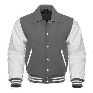 Veste Letterman Varsity pour hommes avec logo personnalisé, patchs brodés de haute qualité, manches en cuir pour l'hiver, vente en gros OEM - Product Image 5