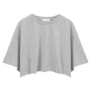 Tops Cortos de Verano para Mujer, de Alta Calidad y Secado Rápido, 100% Algodón, Moda Económica, Cuello Redondo, Lisos, para Imprimir - Product Image 6