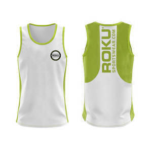 Camiseta sin mangas de secado rápido de color personalizado para hombre, camisetas de poliéster y Spandex al por mayor con decoración estampada para el verano - Product Image 6
