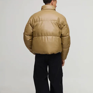 Chaqueta Casual de Invierno para Hombre, Cuello Alto, Cierre de Cremallera, Detalle de Botones, Ecológica, Impermeable, Cortavientos, Reversible, de Lona, OEM - Product Image 5