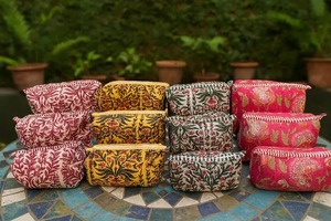 Ensemble 3 pièces Pochette à imprimé floral Sacs Boho Sac d'été en coton matelassé Cadeau de festival en vrac Petit voyage Shopping Sports Pique-nique - Product Image 6