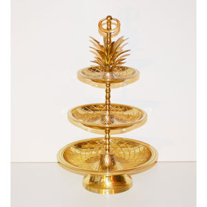 3 Tier Industry Trending Cake Stand With Silver & Gold Color Hotel Supplies Metal Cake and Fruit Display Stand From India Supply - Product Image 5