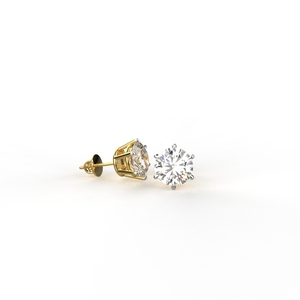 Avarta Bijoux Argent Sterling 92.5 1.50 Carat Chaque Boucles D'oreilles Solitaire Avec Or Polonais pour Filles et Femmes - Product Image 4