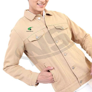 Veste en jean à logo personnalisé pour hommes veste en jean en coton de couleur unie mode de rue OEM vente directe d'usine - Product Image 5