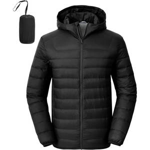 Chaqueta de plumón para hombre con tela acolchada para máxima calidez, chaqueta de invierno para hombre con cierre de cremallera para estilo y comodidad - Product Image 1