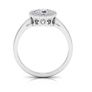 Bague de fiançailles en moissanite petite taille, taille brillant, halo floral, élégante et délicate, alliance de mariage - Product Image 6