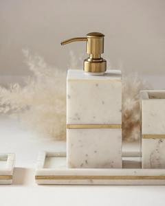 Ensemble de salle de bain en marbre blanc marbre poli pour comptoir de salle de bain vanité à la maison utilisation décorative et fonctionnelle d'Inde - Product Image 6