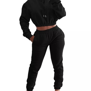 Latest New Custom Logo Stacked Joggers Sweatpants and Hoodie <b>Set</b> Womens Sweatsuit Tracksuit 2 Piece <b>Set</b> - Product Image 6