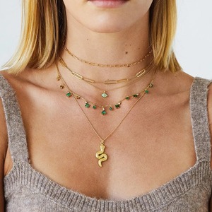 Collar de cadena cubana Vintage para mujer, 2 gramos, chapado en oro, nuevo cristal blanco, forma de bola rellena, aleación de circón infundida para - Product Image 4