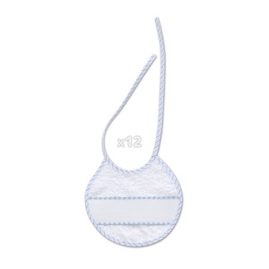 Babero de punto de cruz blanco/azul de 20x20 para bebés y niños - Product Image 1