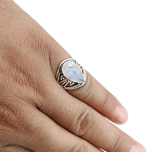 Anillos de piedras preciosas de piedra lunar de arcoíris Natural, anillos de joyería fina de plata sólida hechos a mano de diseño profesional de plata 925 para ella OEM - Product Image 3