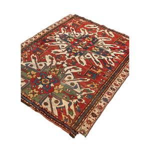 Alfombra de Lana Anudada a Mano Kiaan, Diseño Geométrico Kilim Rojo y Naranja, Rectangular 9x12, para Entrada del Hogar, PAEM-1329 - Product Image 2