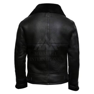 Chaqueta de Cuero con Cremallera para Hombre, Estilo Casual, Ajustada, Chaqueta de Cuero con Peluche para Hombre - Product Image 4