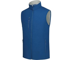 Gilet sans manches personnalisé avec logo, respirant, imperméable, coupe-vent, avec doublure en polaire, veste de travail classique, gilet softshell pour homme - Product Image 5