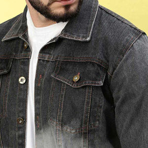 Veste en jean délavée en coton ajusté à manches longues pour hommes High Street printemps Nouveau design personnalisé OEM - Product Image 6