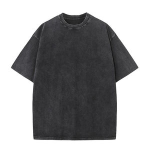 Camiseta de Hombre Extra Grande con Logotipo Personalizado, Lavado Ácido, 100% Algodón, Transpirable, Ecológica, con Patrón de Letras Vintage, Manga Corta - Product Image 5