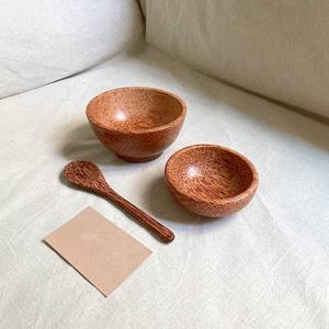 Bol de service en bois de coco vaisselle sans danger pour les aliments bols en bois de coco compostables de l'usine du Vietnam - Product Image 6