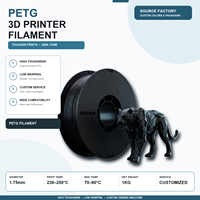Filament PETG 1,75 mm de qualité supérieure pour impression haute vitesse stable, emballage en vrac en usine, support OEM