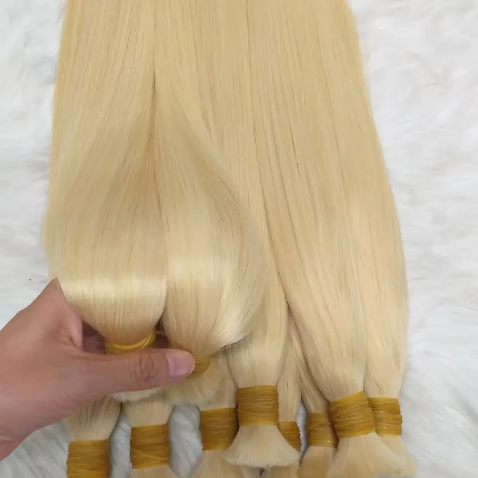 Wholesale Colored   Blond Bulk Hair  Virgin Hair Best Quality No Tangled and Short Hair Contact us for Best Price