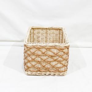 Direct Manufacturer Artex Dong Thap Eco-Friendly Square Modern Handwoven <b>Paper</b> String <b>Storage</b> Basket Wholesale Floral Braid - Product Image 3