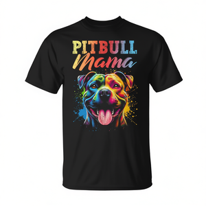 T-Shirt Colorata per Mamma di Pitbull, Regalo Perfetto per la Festa della Mamma, Maglietta Promozionale per Amanti dei Cani - Product Image 3