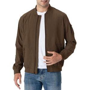 Chaquetas de bombardero para hombre con capucha de lona, transpirables, duraderas, cálidas, elegantes, de invierno, prendas de vestir exteriores, logotipo frontal - Product Image 3