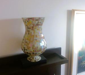 Support de Bougie Décoratif en Cire d'Abeille Personnalisable, Motif Mosaïque Or et Argent, Idéal pour Noël, Mariages et Fêtes - Vente Flash - Product Image 6