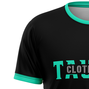 OEM เสื้อยืดแนวสปอร์ตของผู้ชายผ้าโพลีเอสเตอร์เนื้อนุ่มระบายอากาศได้ดีแห้งเร็วดีไซน์เต็มพร้อมคอกลมสวมใส่สบาย - Product Image 3