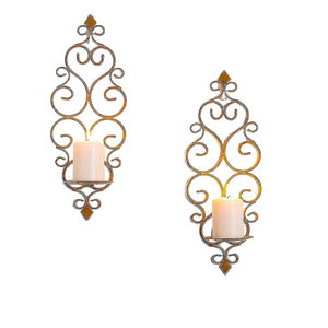 Venta al por mayor de calidad superior de oro de metal de interior candelabro decoración del hogar apliques de pared para Navidad Pascua Día de San Valentín - Product Image 1