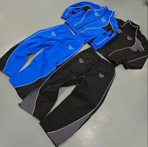 Survêtement en nylon réfléchissant personnalisé avec logo OEM, survêtement de sport d'été à fermeture éclair en 2 pièces pour hommes - Product Image 3