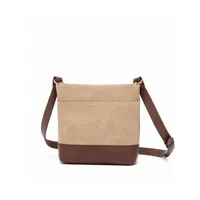 Tas Selempang Kulit Suede Warna Beige & Cokelat Grosir