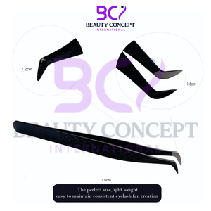 Set of 4 Pcs Black With Texture Design Diamond Grip Eyelash Extension Tweezers Best Quality Eyelash Extension Grafted Tweezers - Product Image 4