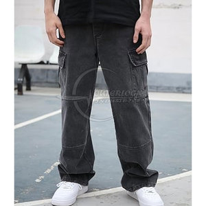 Bonne qualité hommes jambe large pantalon bas prix 2025 hommes Streetwear hommes jambe large jean pantalon taux de vente entier - Product Image 2