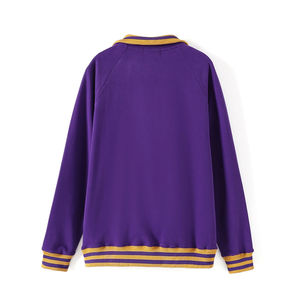 Sweat-shirt à col rond en polaire pour homme, automne, uni, teinture unie, imprimé 3D, rayures dorées, poignets côtelés et rayures moutarde - Product Image 2