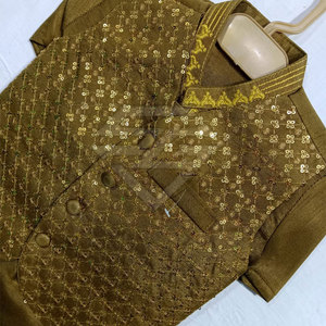 Conjunto de Kurta Pajama de Alta Calidad para Niños con Chaleco, 100% Algodón, Traje Étnico para Bodas y Fiestas, Secado Rápido, para Todas las Temporadas - Product Image 3