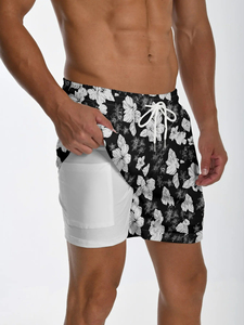 Wholesale Men's Nylon Shorts Custom Logo <b>Mid</b> Quick Dry Single-<b>Layer</b> Beach Anti-Wrinkle Sublimation Printing Loose Casual Fit - Product Image 6