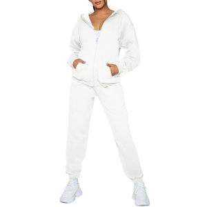 Ensemble de survêtement pour femme, mode hiver 2025, sweat-shirt à capuche épais et zippé, écologique, manches longues, jogging, entraînement, salle de sport - Product Image 1
