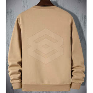 Sweat-shirt à col rond pour homme, taille plus, hiver, uni, personnalisable, respirant, polyester/coton de haute qualité - Product Image 2