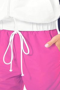 Conjunto retro de los años 80 para mujer: chándal de 2 piezas, chaqueta y pantalones cortavientos, ropa deportiva de hip hop, estilo informal Vintage para mujer - Product Image 6