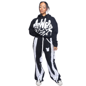 ชุดเซ็ตแทรคสูทผ้าฟลีซเดนิมปักลายสไตล์สตรีทแวร์ ผลิตจากโรงงาน พรีเมียม 100% ผ้าฝ้าย  แบบสั่งทำพิเศษ  สำหรับฤดูหนาว - Product Image 1