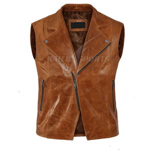 Chaleco de hombre personalizado de Cuero 100% de buena calidad estilo informal transpirable y precio razonable para la temporada de otoño - Product Image 1