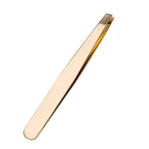 Eyelash Extension Straight tip Tweezer Golden Titanium Coated Light straight tip tweezers for Eyelash Extension
