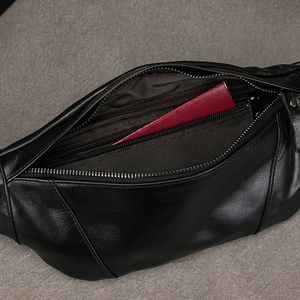 Sac banane unisexe en cuir de marque de luxe, couleur unie, écologique, avec lettres, sac à bandoulière, sac de poitrine, sac à main de créateur - Product Image 3