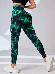 Hot Sale Women's High Waist Mid Hip Lift Yoga <b>Leggings</b> Breathable Windproof Waterproof Spandex/Polyester Fabric - Product Image 2